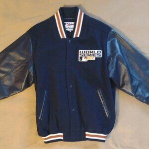 MLB World Series Jacket 2007 Blue Wool Varsity Majestic Authentic Mens Sz Large